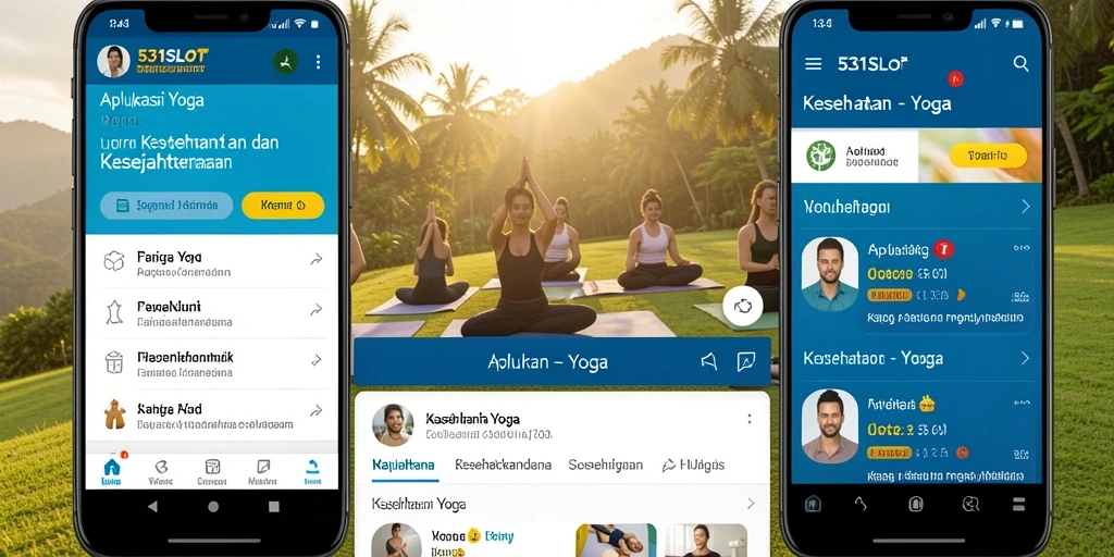 Tampilan antarmuka aplikasi Yoga 531SLOT dengan berbagai fitur berguna.