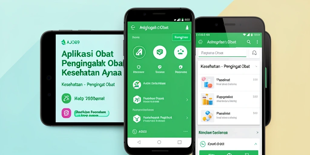 Tampilan antarmuka AJO89 yang sederhana dan fungsional untuk pengingat obat.