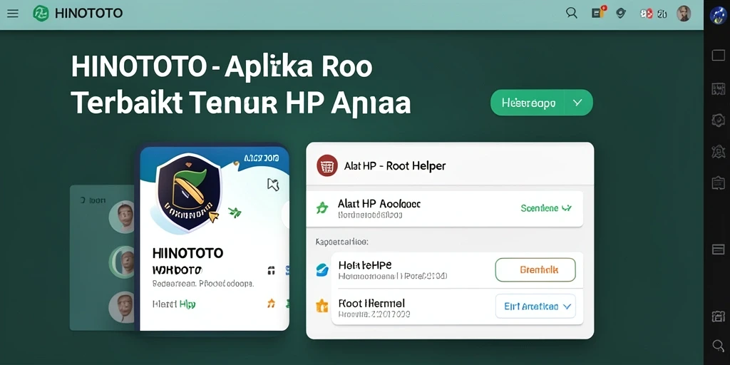Tampilan antarmuka aplikasi HINOTOTO sebagai Root Helper yang praktis dan efisien.