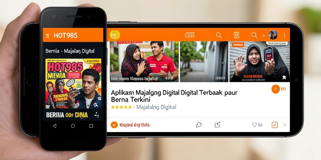 Antarmuka aplikasi HOT985 yang menarik dan informatif.