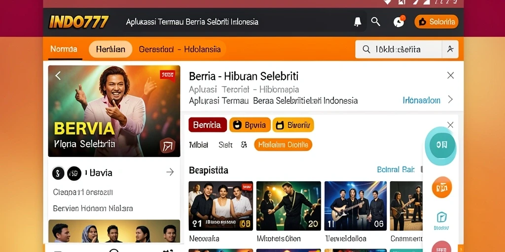 Tampilan antarmuka INDO777 untuk berita hiburan selebriti.