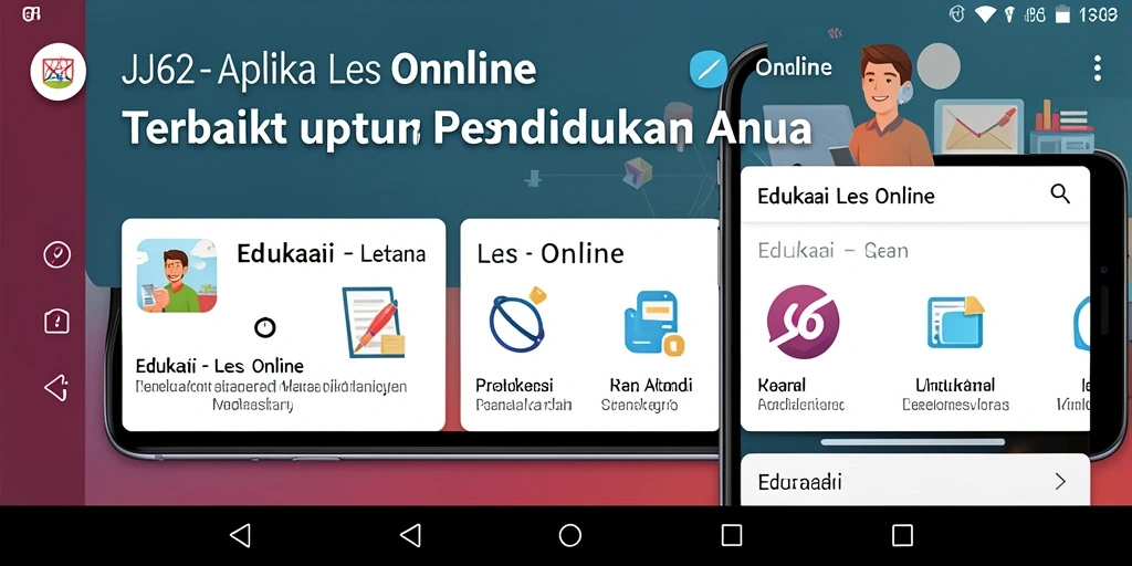 Antarmuka aplikasi JJ62 yang ramah pengguna untuk Les Online.