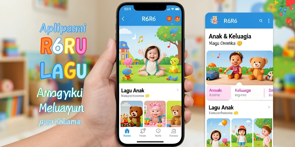 Antarmuka R6R6 dengan berbagai lagu anak yang ceria.