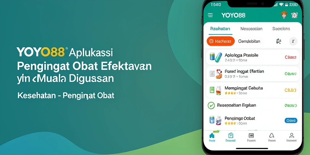 Antarmuka aplikasi YOYO88 yang intuitif dan mudah digunakan untuk mengingatkan obat.